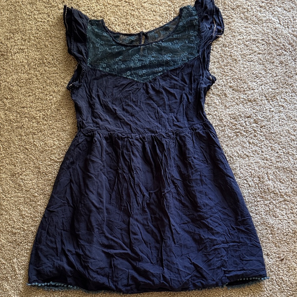 Navy Blue Lace Dress